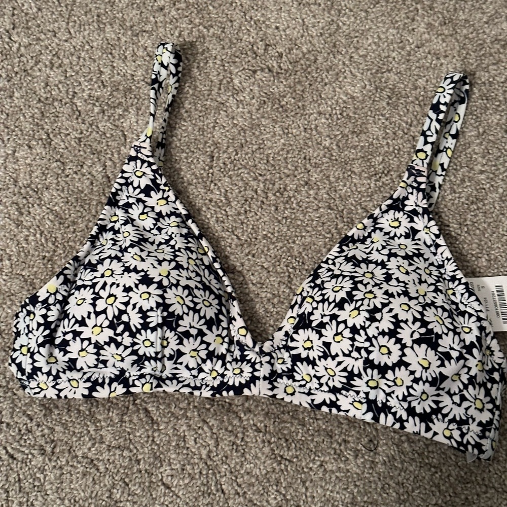 NWT J.Crew Daisy print bikini top